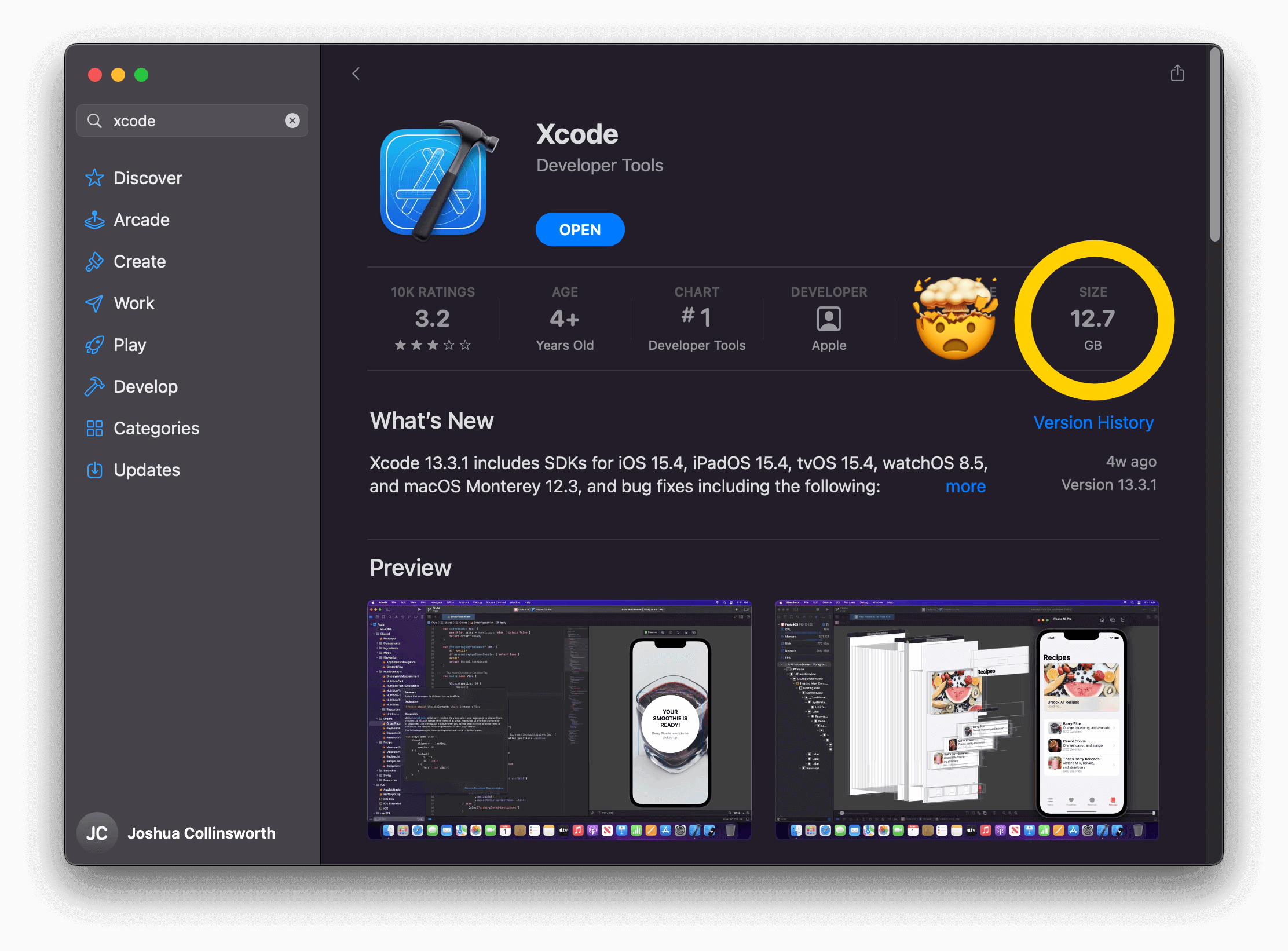 Search 'xcode' in the App Store and download Xcode from there
