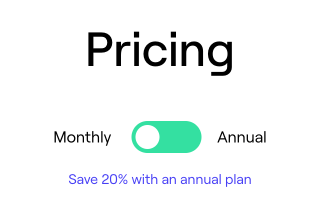 Toggle button between annual and monthly pricing